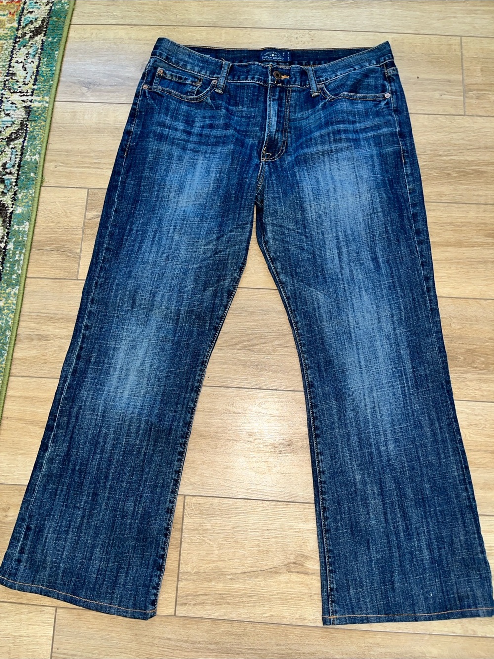 Lucky Brand Jeans Mens Size 34x29 Blue Denim 367 Vintage Boot Mid Rise Stretch